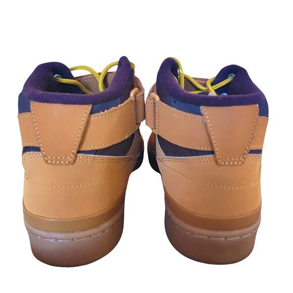 ADIDAS Forum Mid Sneakers GX7079 Brown Mens 9 Gym Shoes Lace Up Monogram - Picture 4 of 13